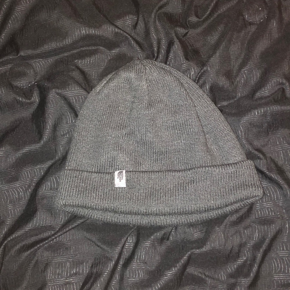Grey north face beanie